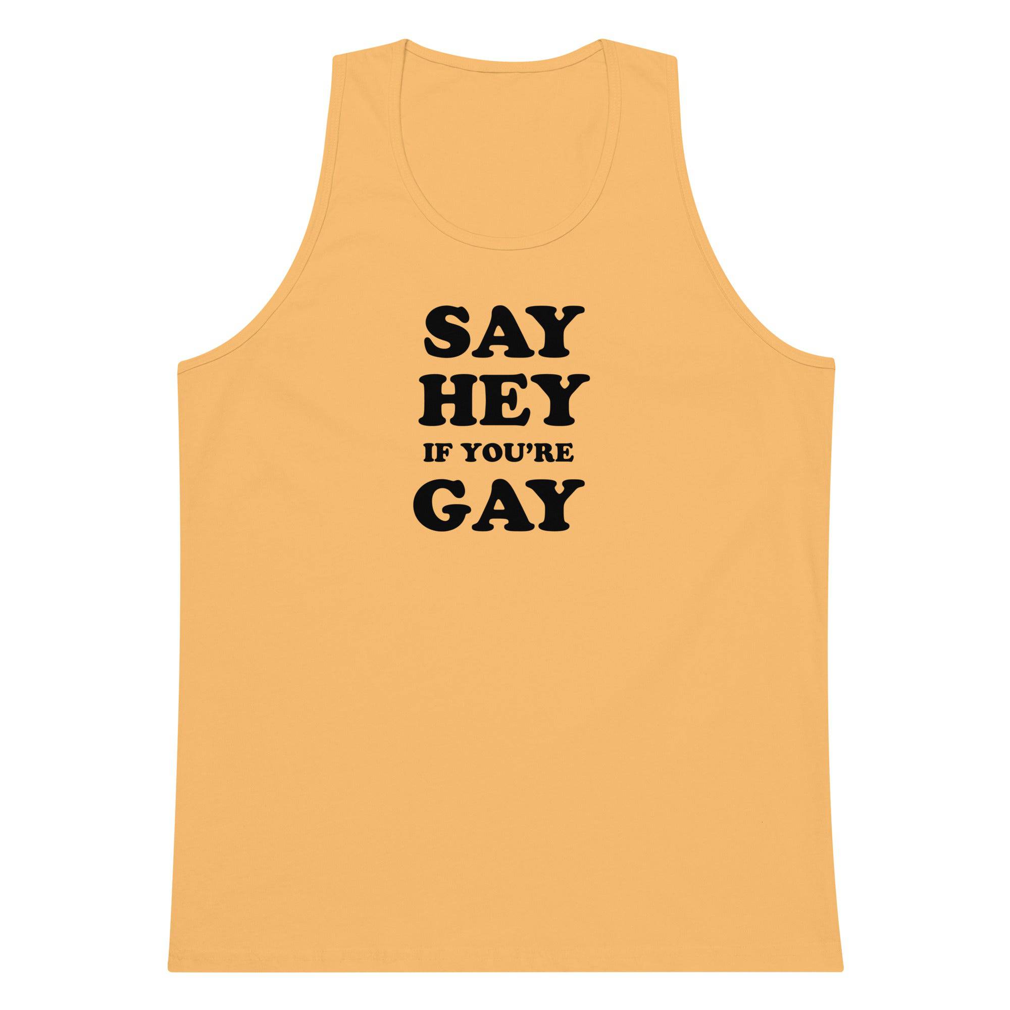 Sounds Gay, I'm In tank top, front view — Rose Gold Co