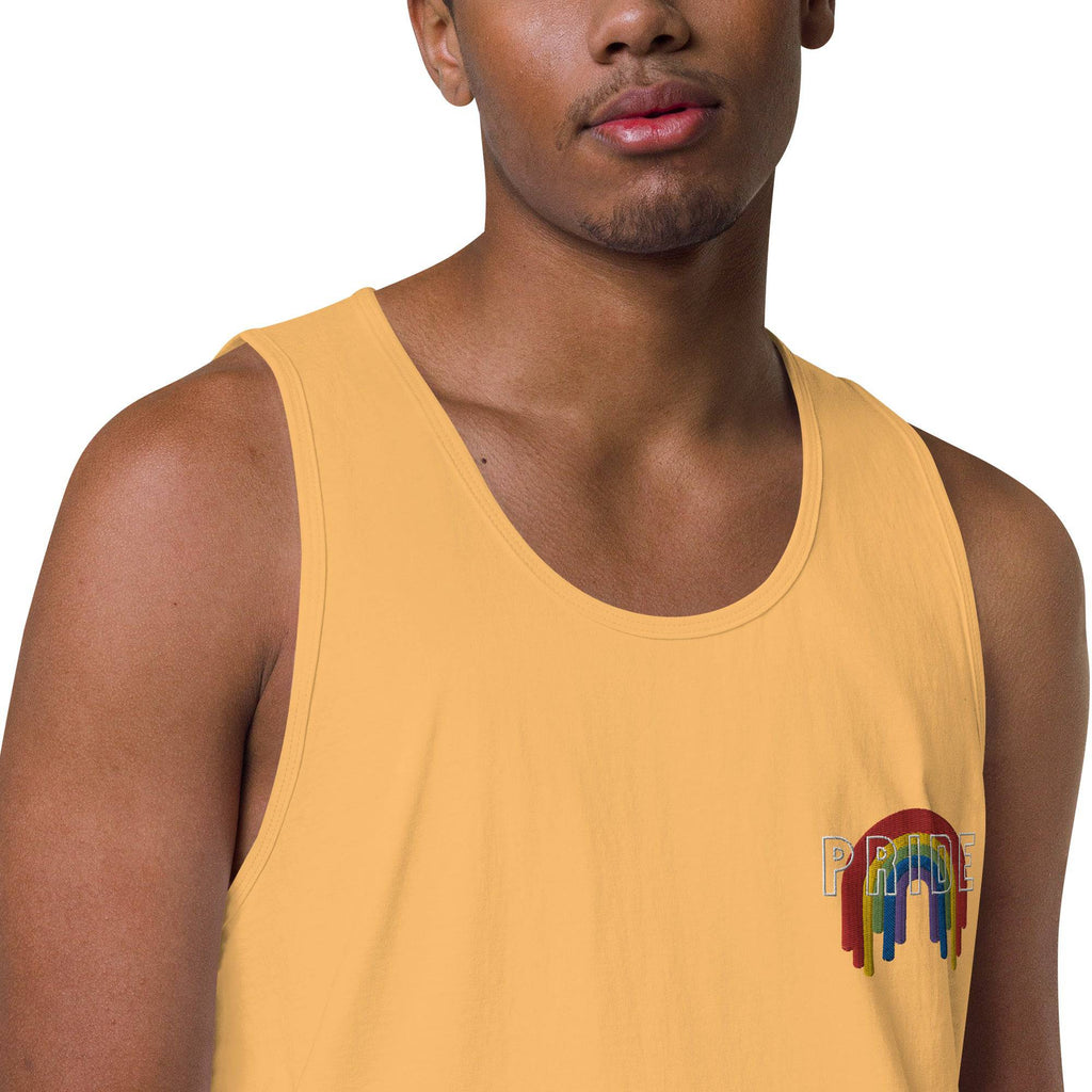 Rainbow melting pride flag premium tank top, view 2 — Rose Gold Co