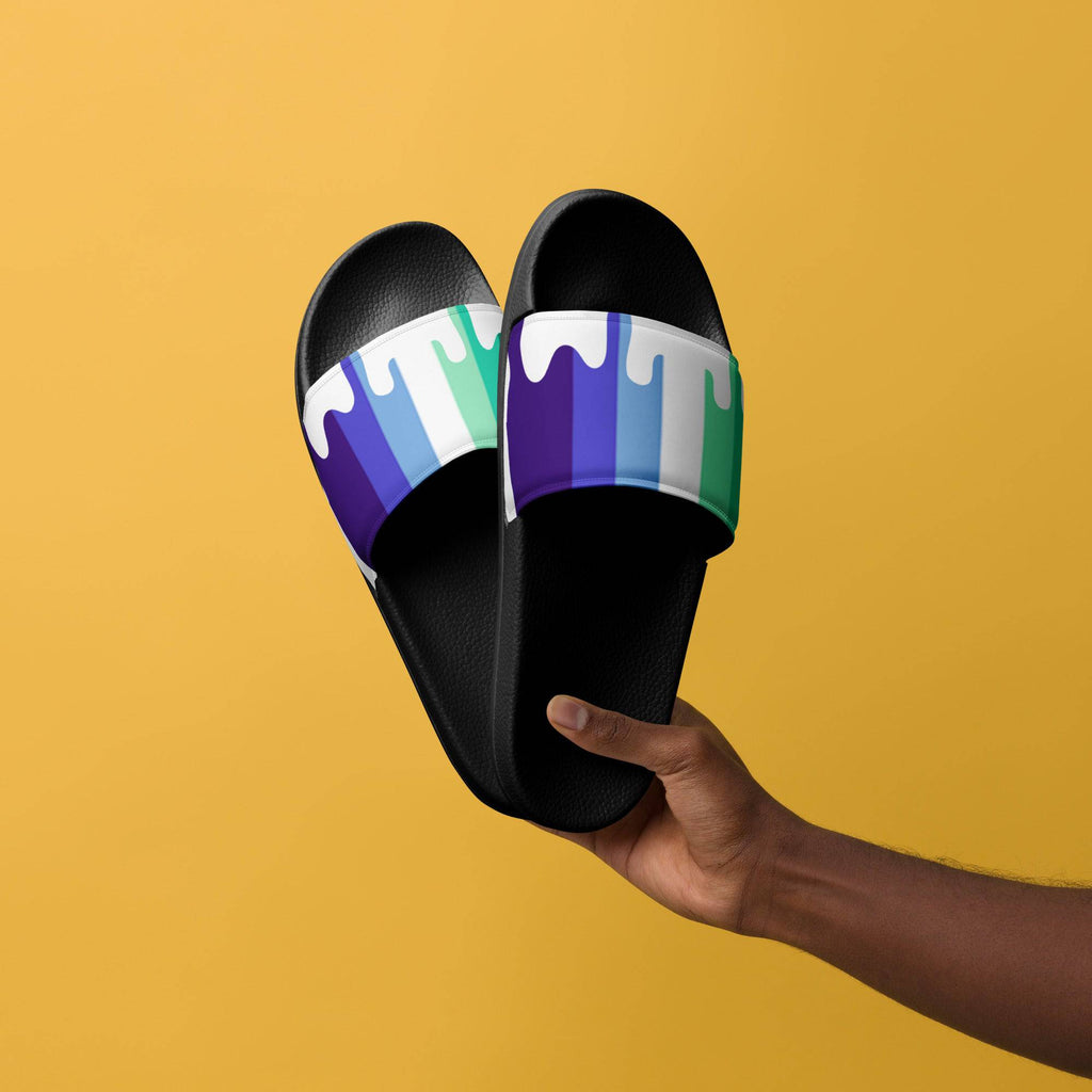 MLM pride men's slides, view 3 — Rose Gold Co