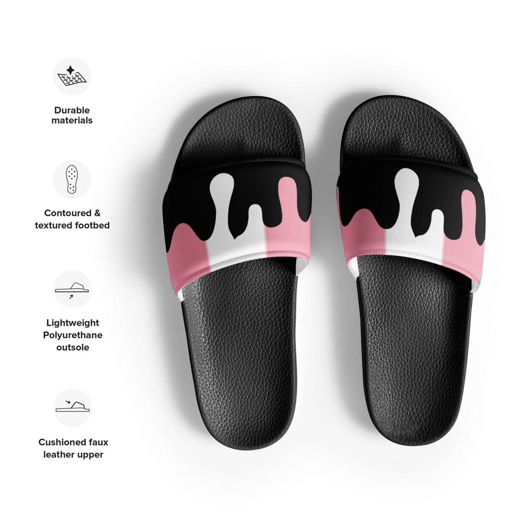 Trans melting pride flag men's slides, view 3 — Rose Gold Co