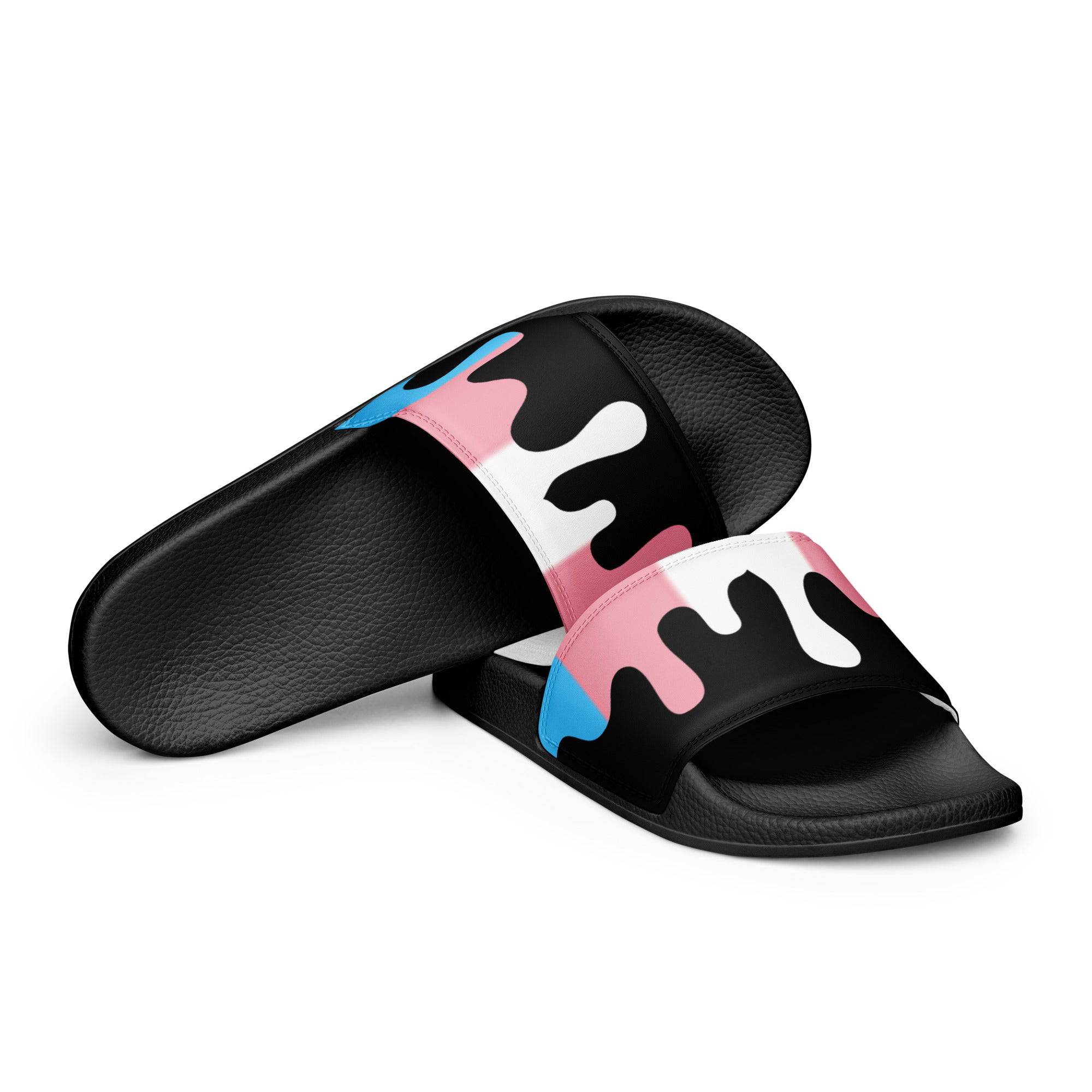 Trans melting pride flag men's slides, view 4 — Rose Gold Co