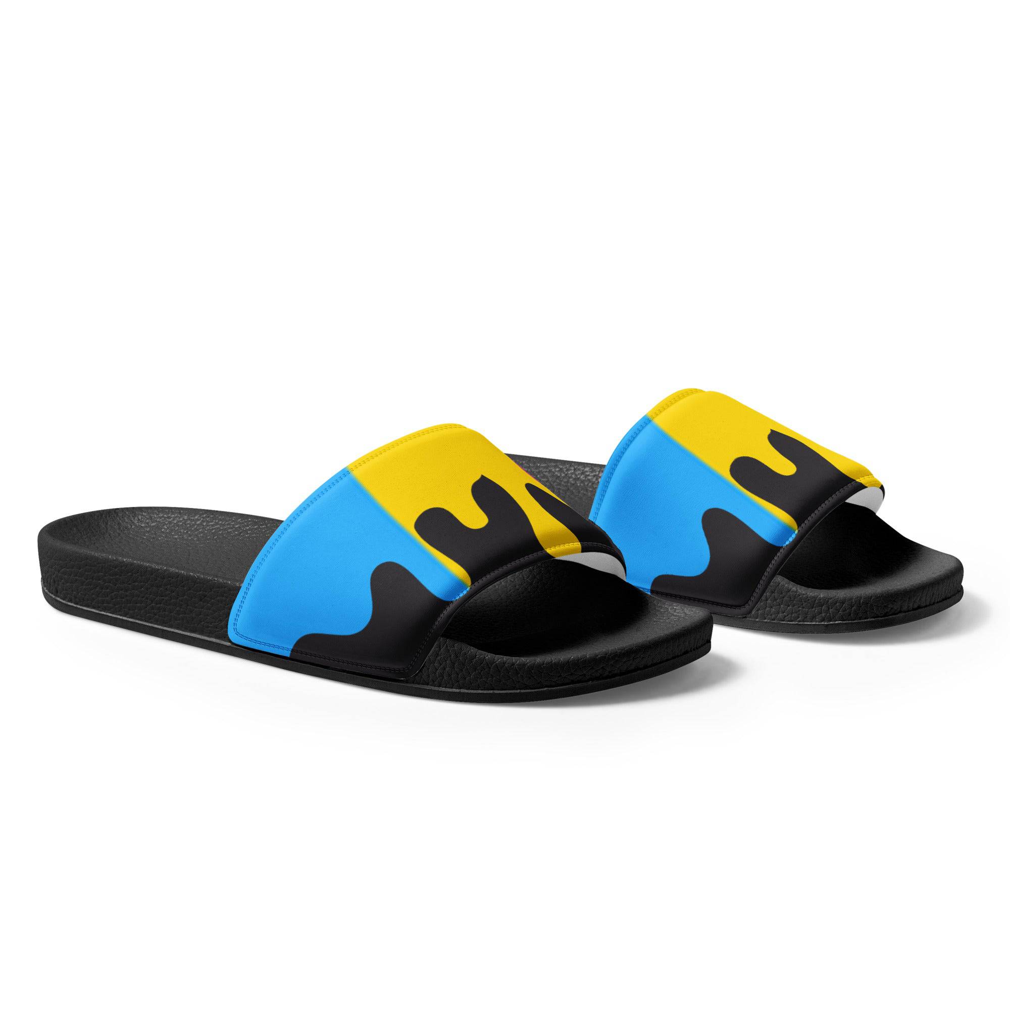 Melting pansexual pride men's slides, view 4 — Rose Gold Co