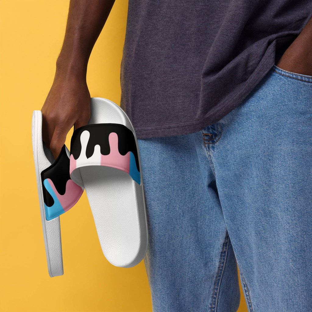 Trans melting pride flag men's slides, view 7 — Rose Gold Co