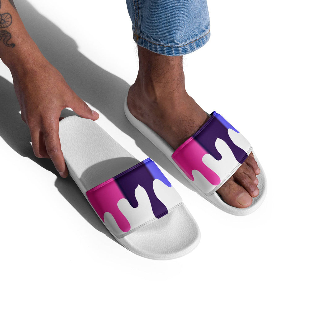 Omni melting pride flag men's slides, view 4 — Rose Gold Co