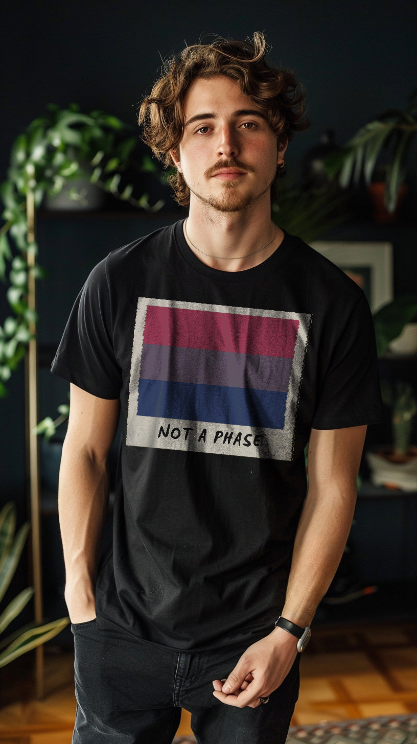 Not A Phase bisexual pride polaroid tee — Rose Gold Co