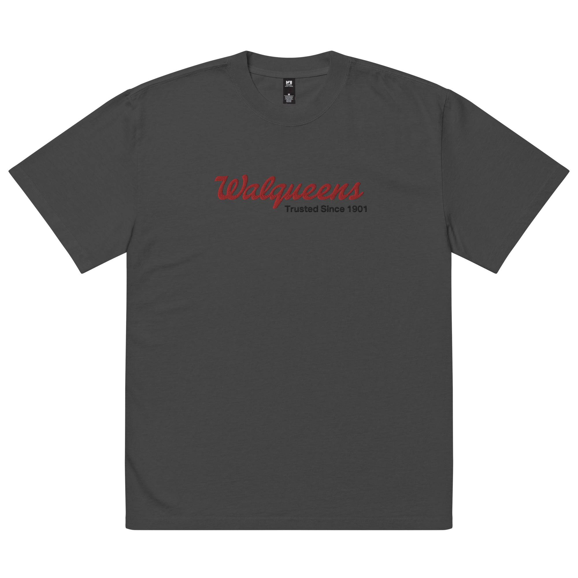 Walqueens oversized faded embroidered tee, view 6 — Rose Gold Co
