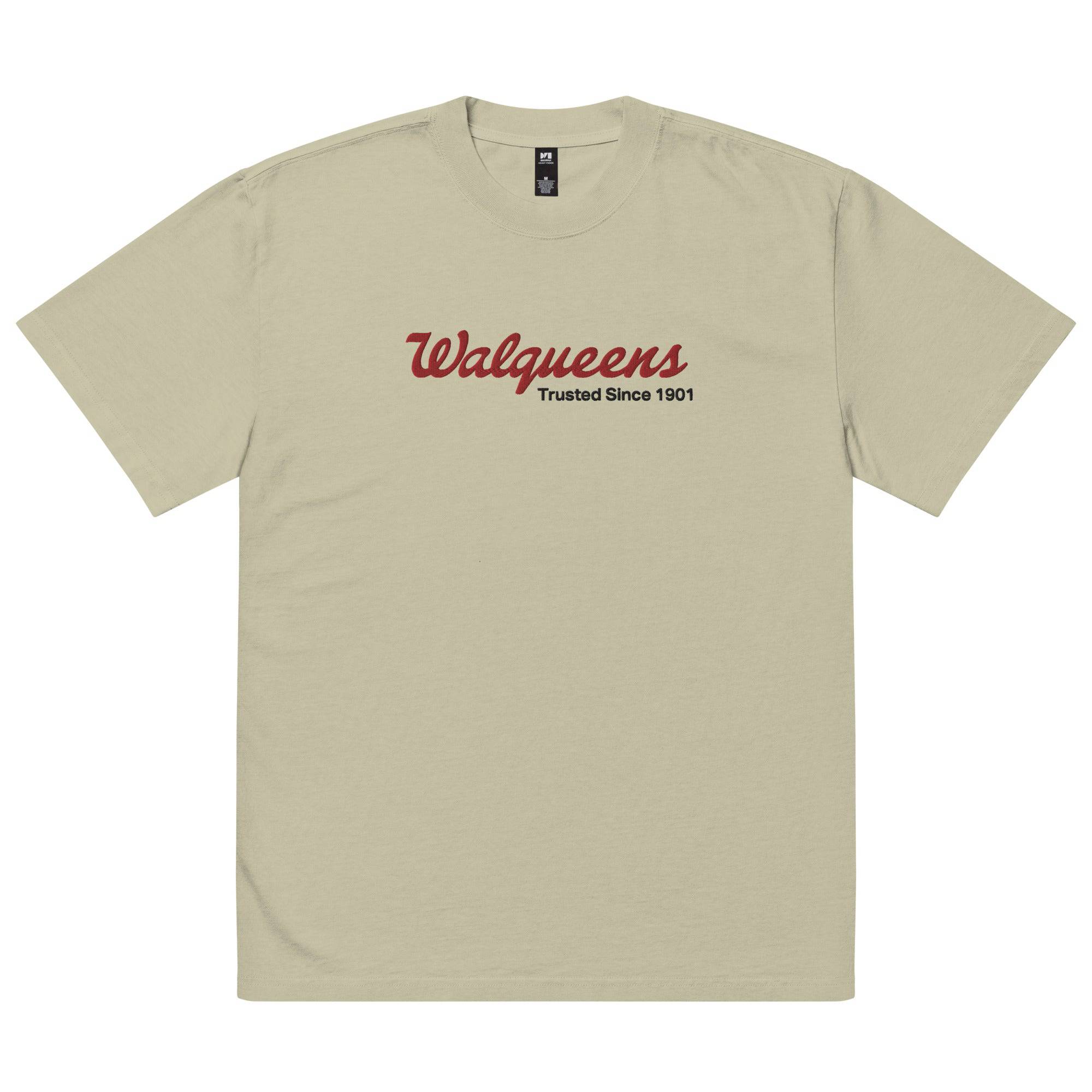 Walqueens oversized faded embroidered tee, view 12 — Rose Gold Co