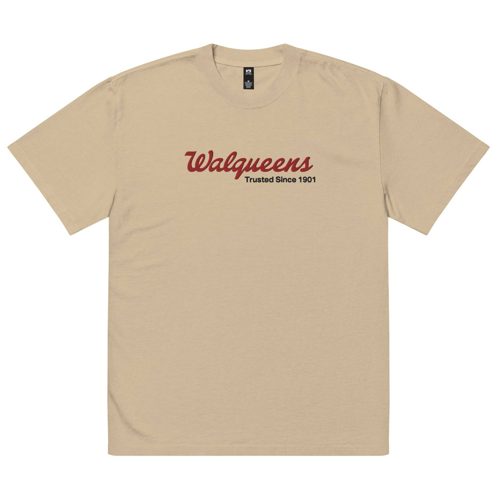 Walqueens oversized faded embroidered tee, view 10 — Rose Gold Co