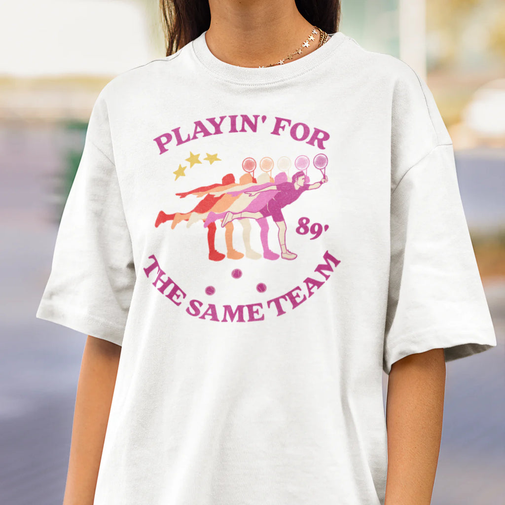 "Same Team" lesbian pride tee — Rose Gold Co
