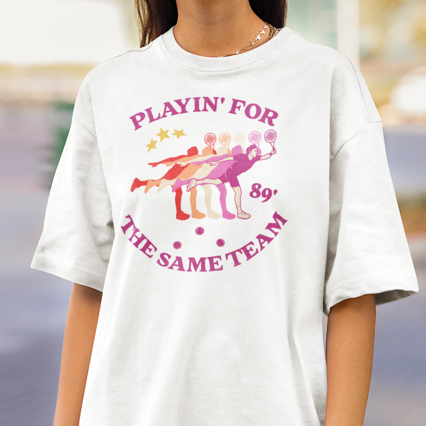 "Same Team" lesbian pride tee — Rose Gold Co