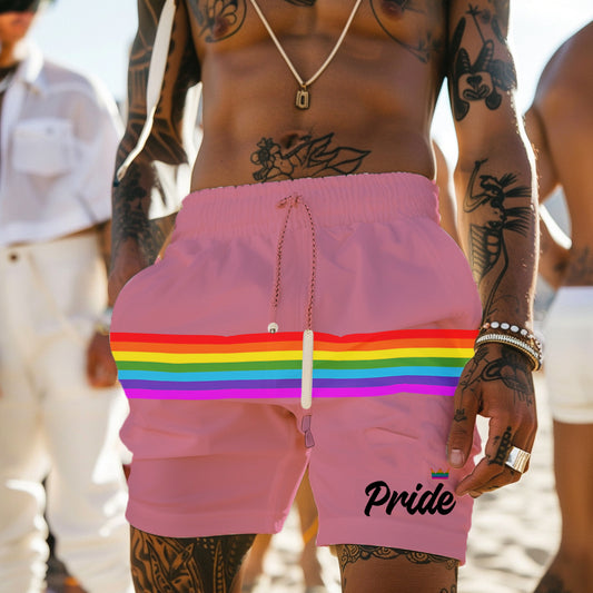 Pink Mens All Over Print Board Shorts