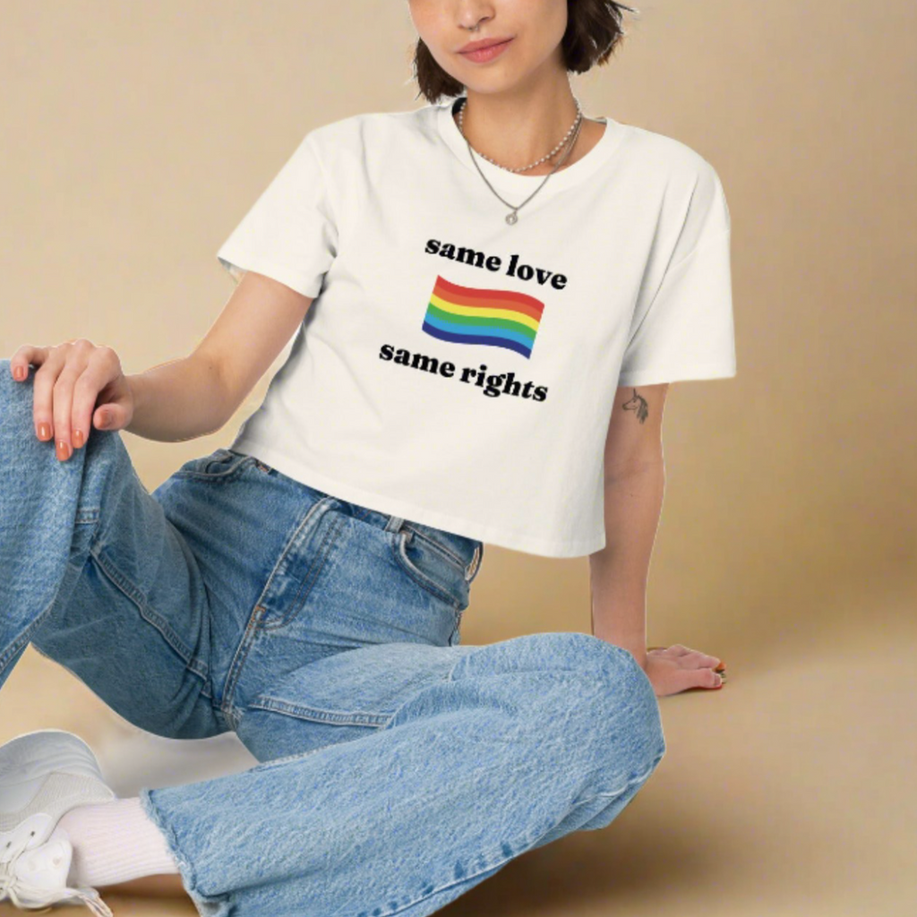 Same Love Same Rights crop top — Rose Gold Co