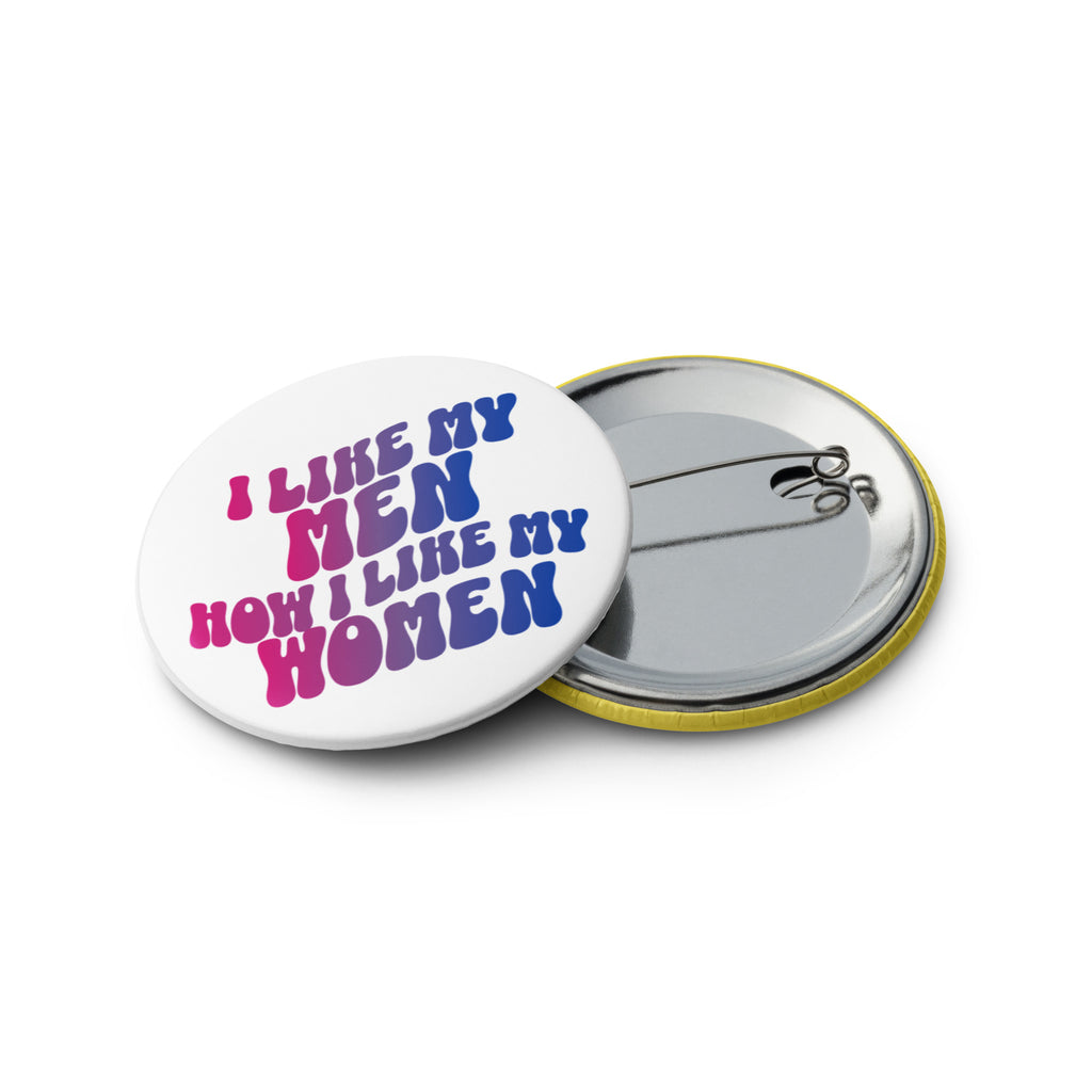 Bisexual pride pin buttons 5 pack, flat lay — Rose Gold Co
