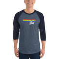 Proud Dad 3/4 sleeve raglan tee, front view — Rose Gold Co