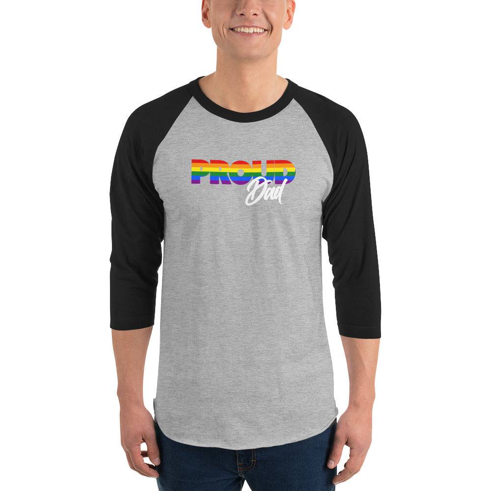 Proud Dad 3/4 sleeve raglan tee, view 4 — Rose Gold Co