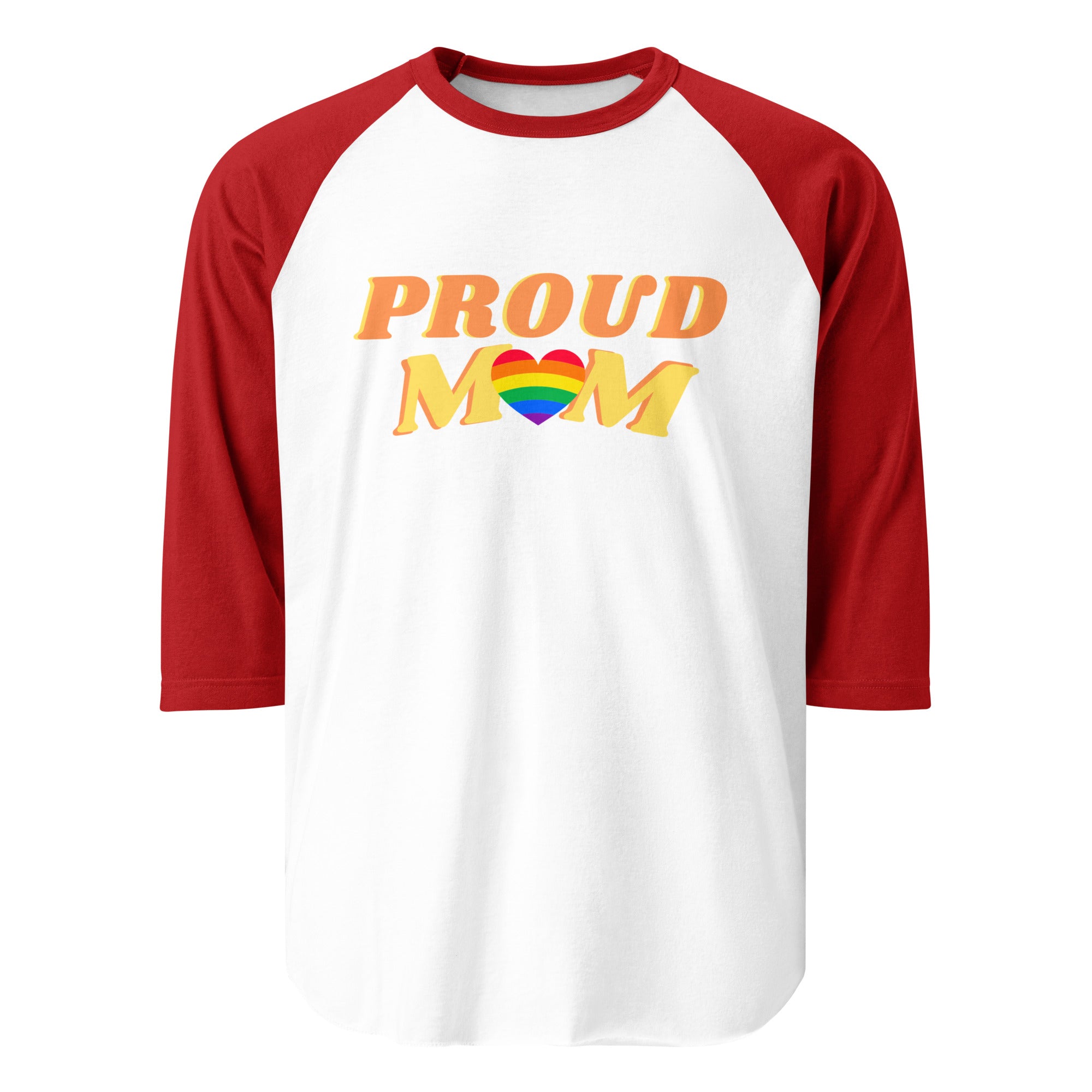 Proud Mom 3/4 sleeve baseball tee, view 9 — Rose Gold Co