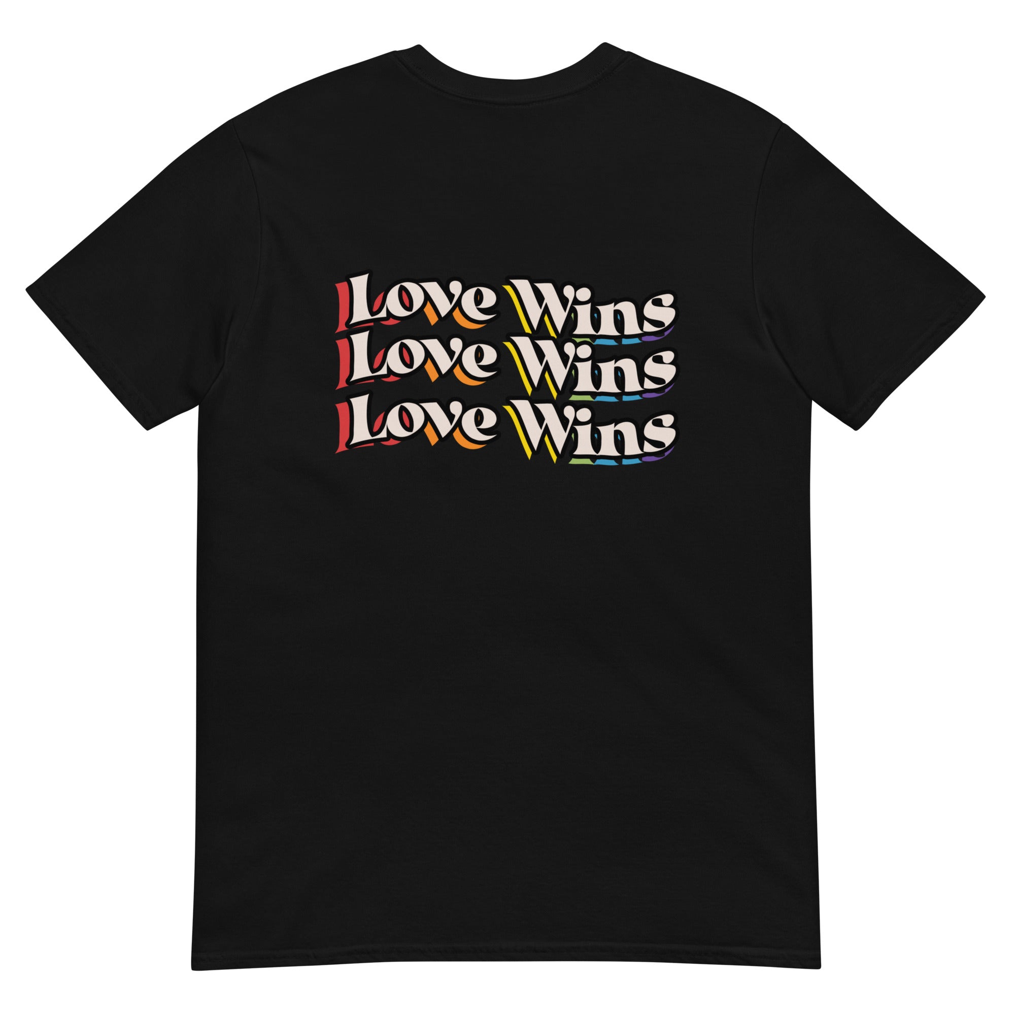 Love Wins rainbow shadow front and back tee — Rose Gold Co