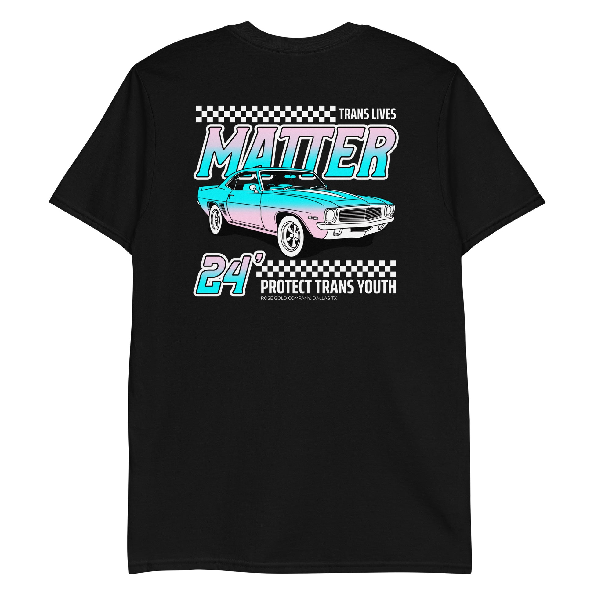 Trans Lives Matter Racing Unisex T-Shirt - Rose Gold Co. Shop