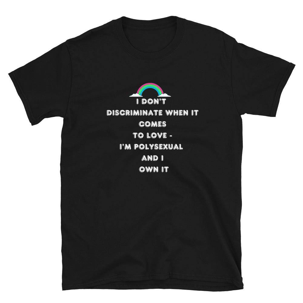 Own It polysexual tee, front view — Rose Gold Co