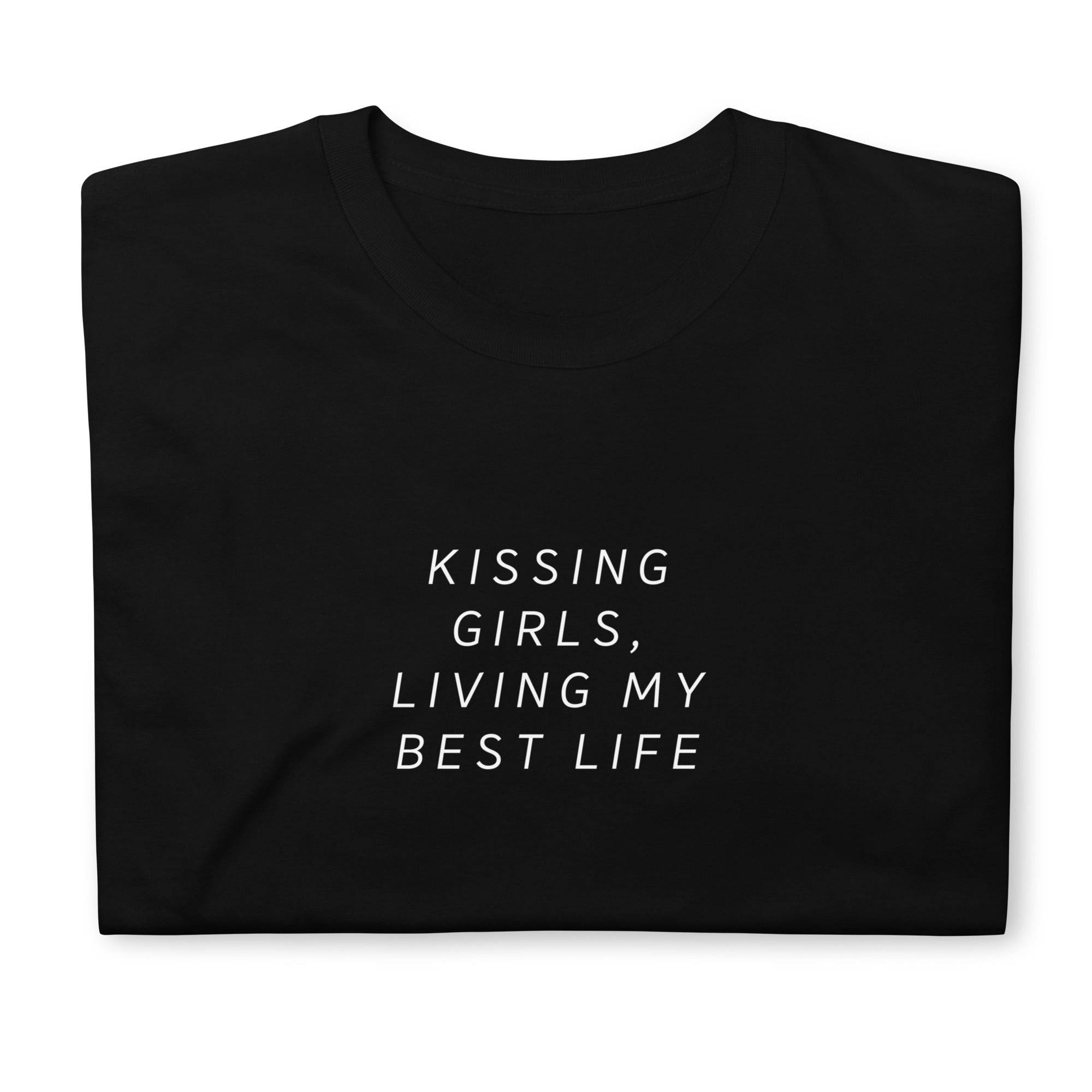Kissing Girls WLW pride tee, view 2 — Rose Gold Co