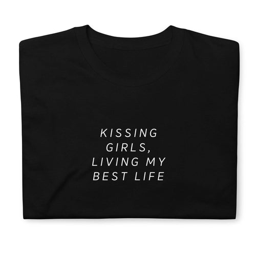 Kissing Girls WLW pride tee, view 2 — Rose Gold Co