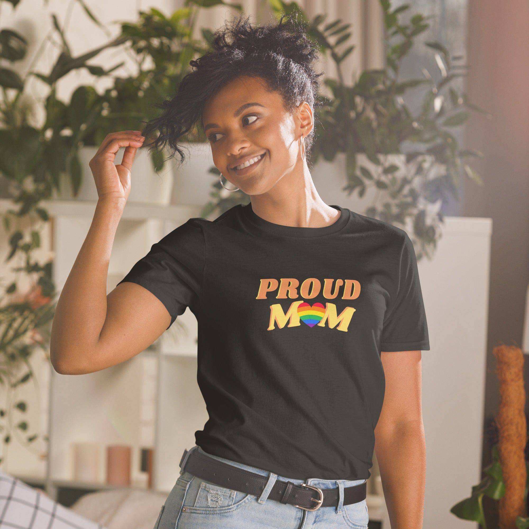 Proud Mom rainbow pride t-shirt, view 2 — Rose Gold Co