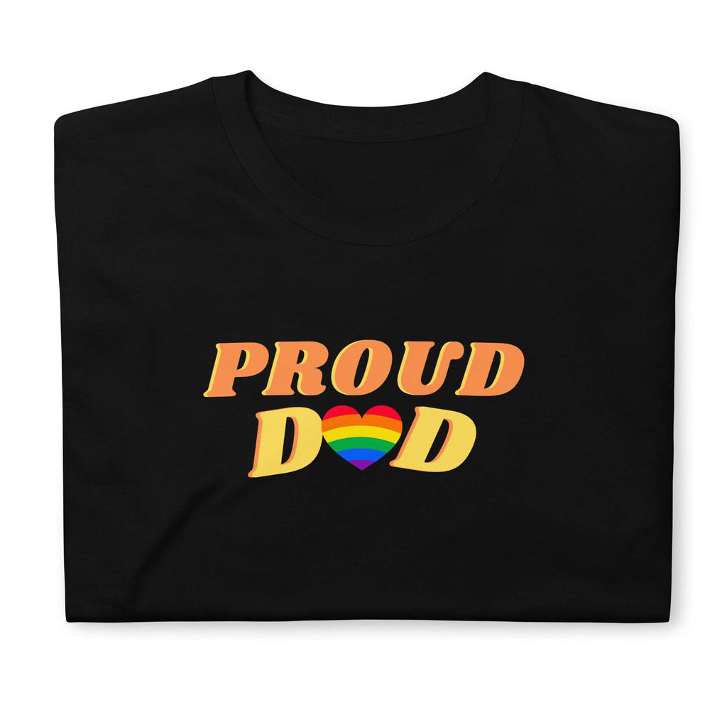 Proud Dad LGBT ally pride t-shirt, front view — Rose Gold Co