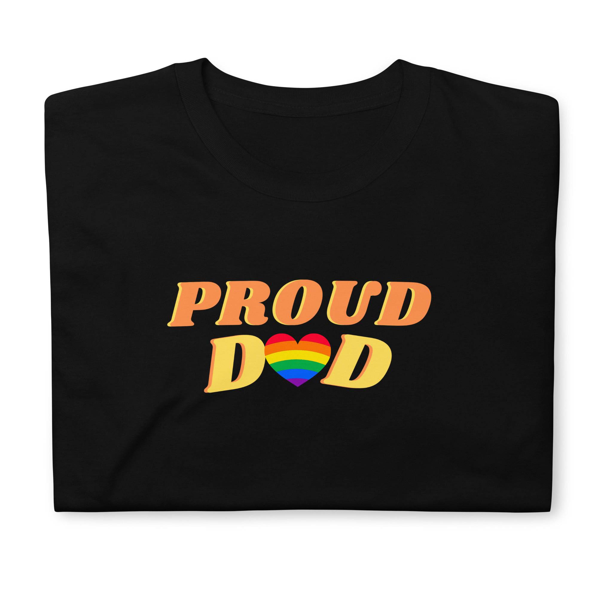 Proud Dad LGBT ally pride t-shirt, front view — Rose Gold Co