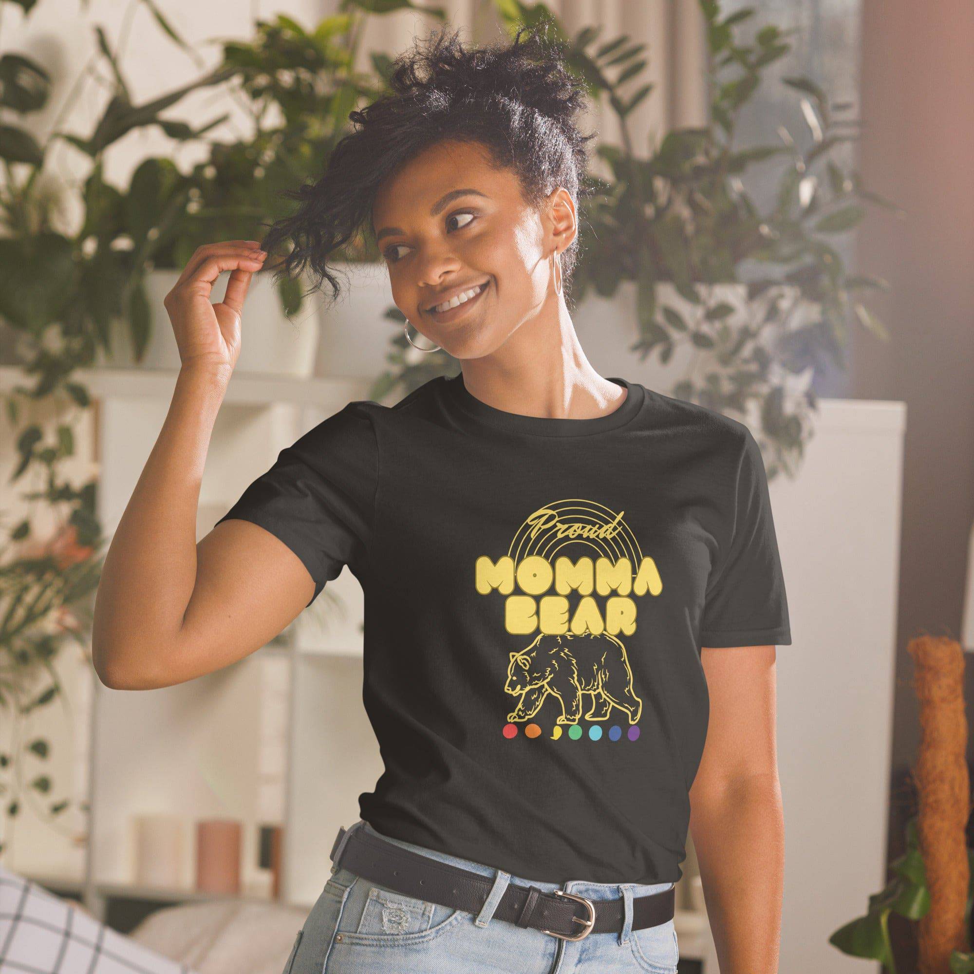 Momma Bear proud mom ally t-shirt, view 5 — Rose Gold Co