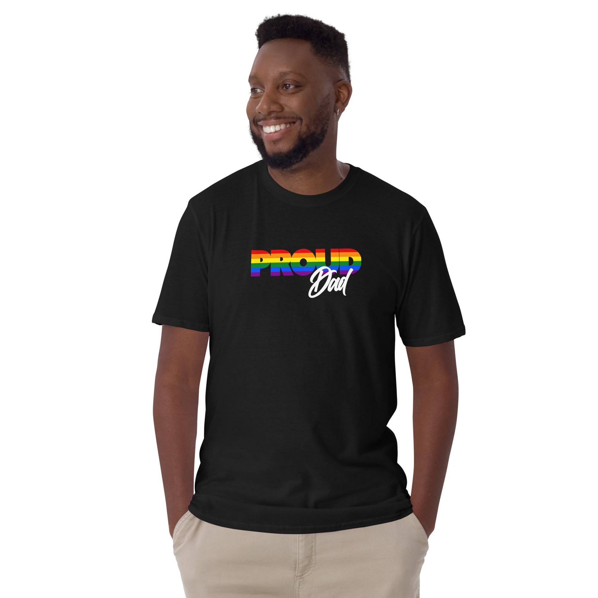 Proud Dad rainbow pride t-shirt, view 2 — Rose Gold Co