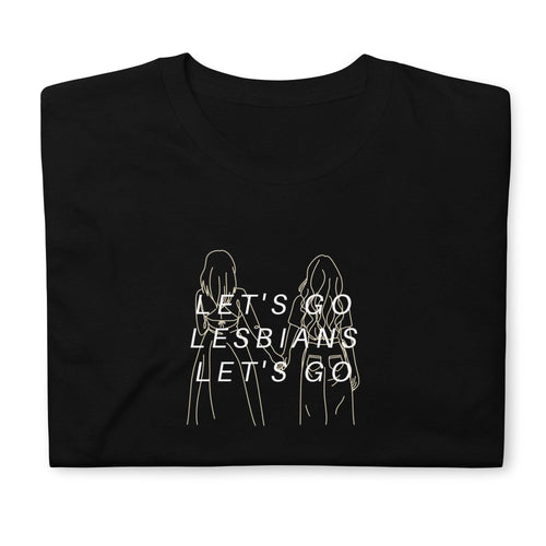 Let's Go Lesbians pride t-shirt, view 2 — Rose Gold Co