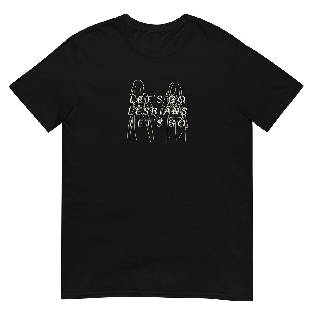 Let's Go Lesbians pride t-shirt, view 3 — Rose Gold Co