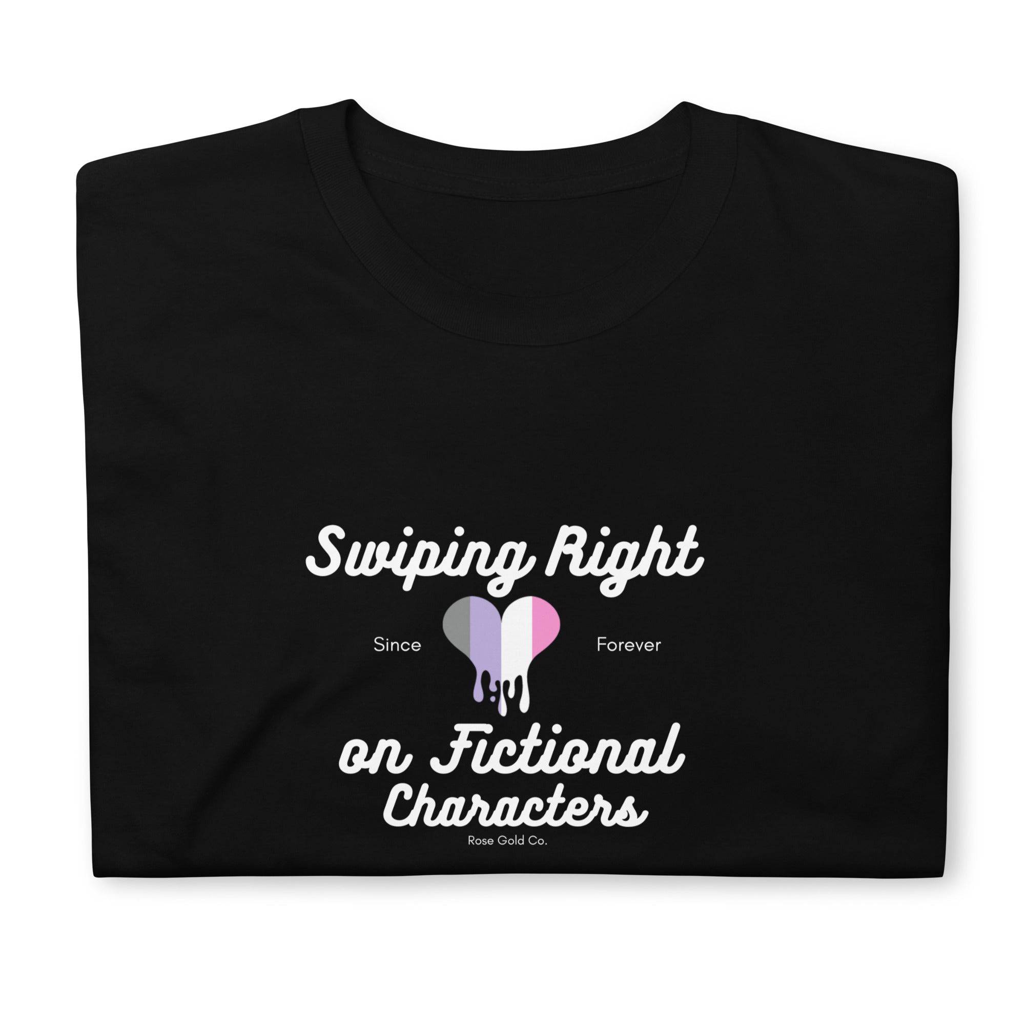 Cupioromantic fictional character t-shirt, front view — Rose Gold Co