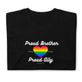 Proud Brother ally pride t-shirt, front view — Rose Gold Co