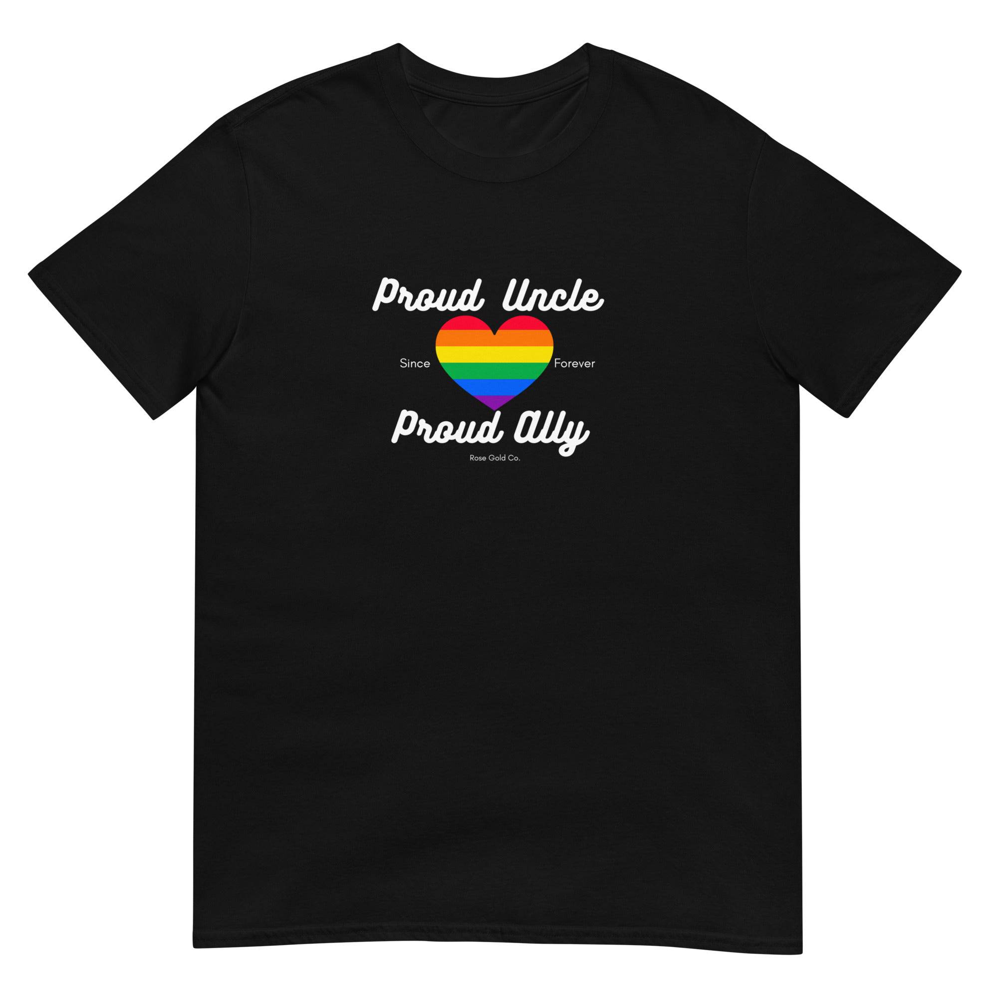 Proud Uncle ally pride t-shirt, view 2 — Rose Gold Co