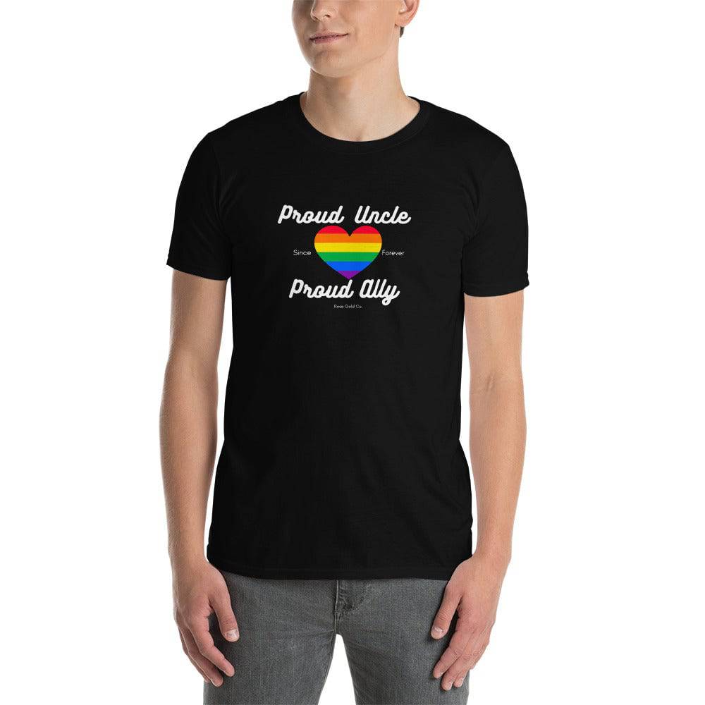 Proud Uncle ally pride t-shirt, view 3 — Rose Gold Co