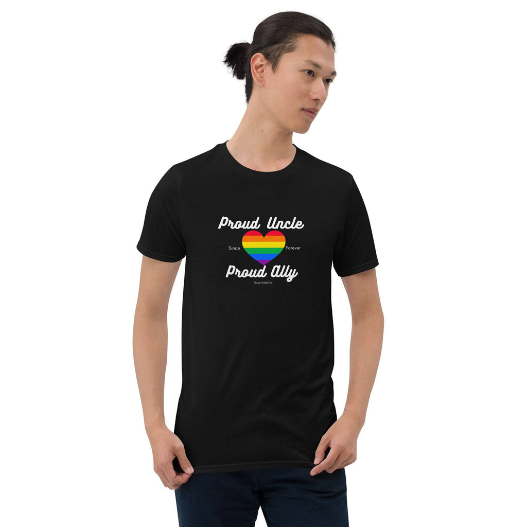 Proud Uncle ally pride t-shirt, view 4 — Rose Gold Co