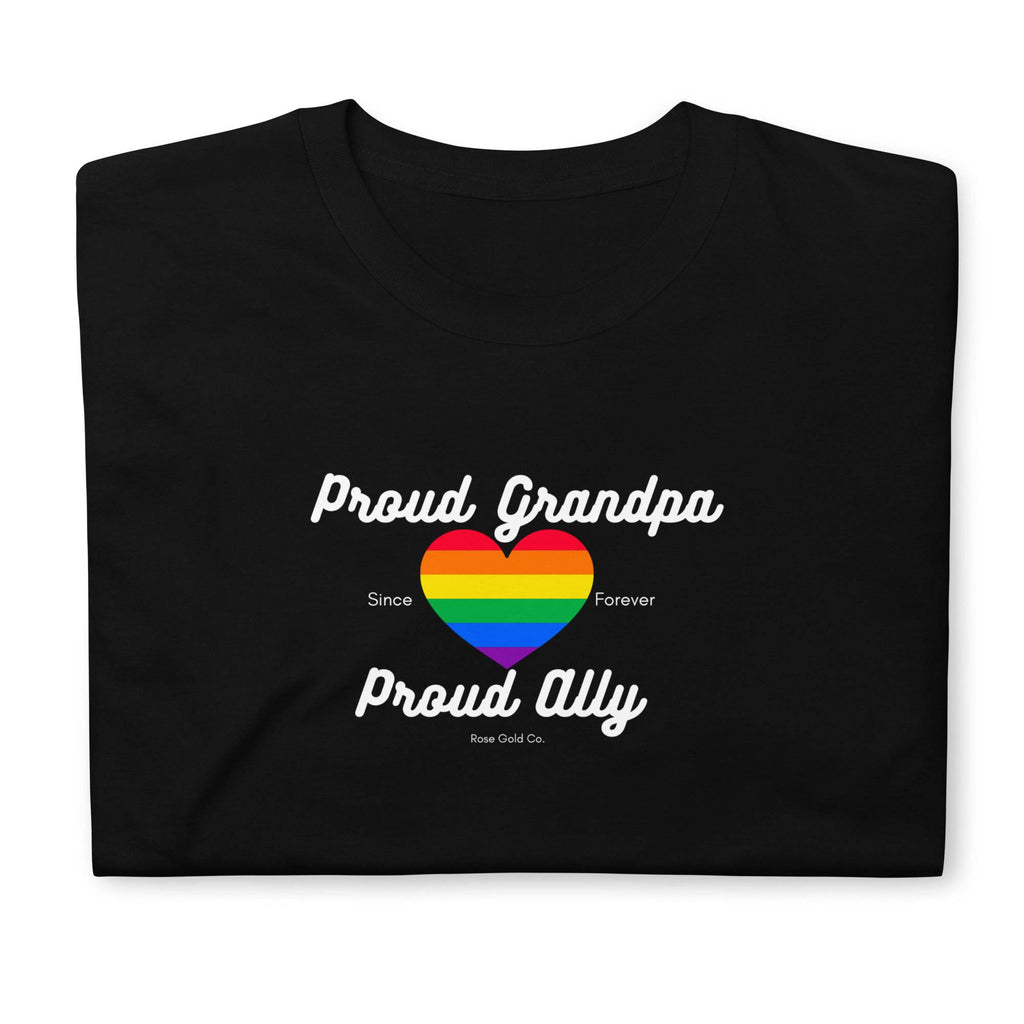 Proud Grandpa ally pride t-shirt, front view — Rose Gold Co