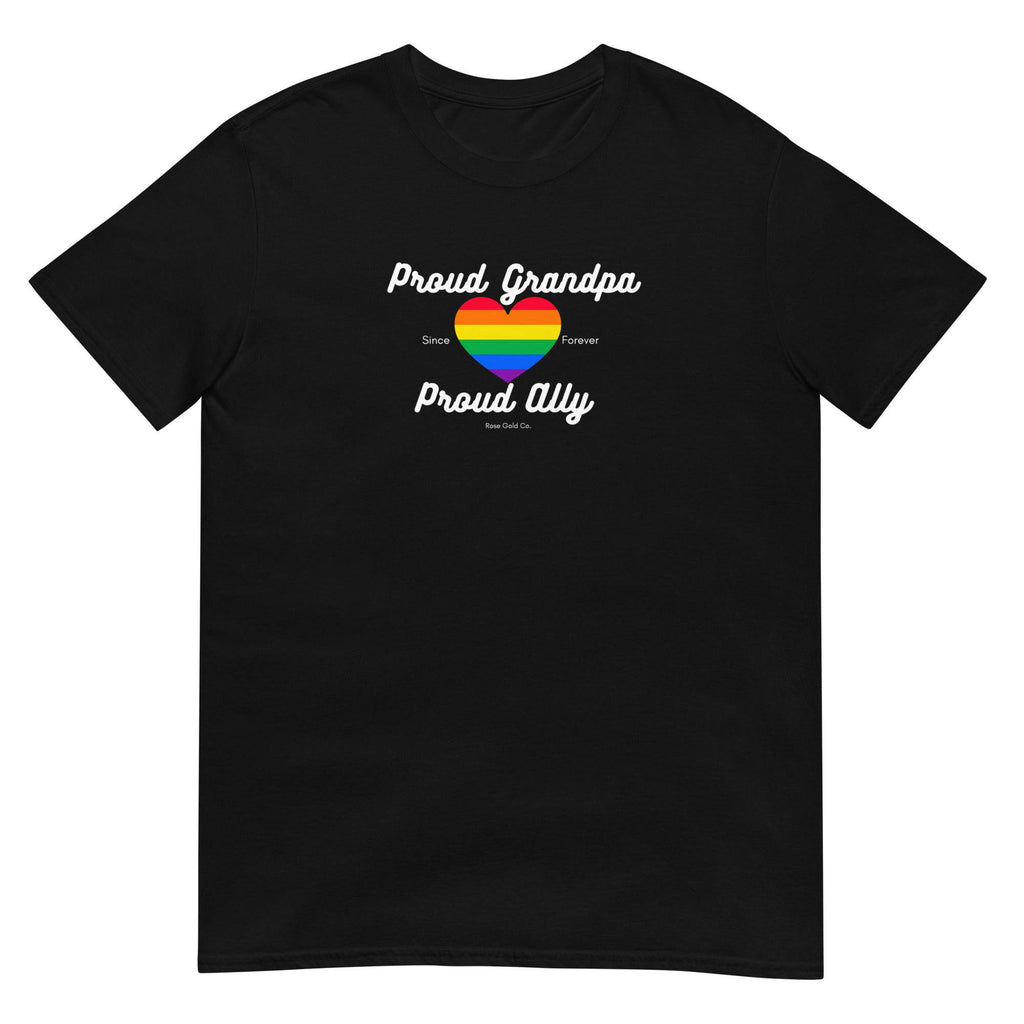 Proud Grandpa ally pride t-shirt, view 2 — Rose Gold Co