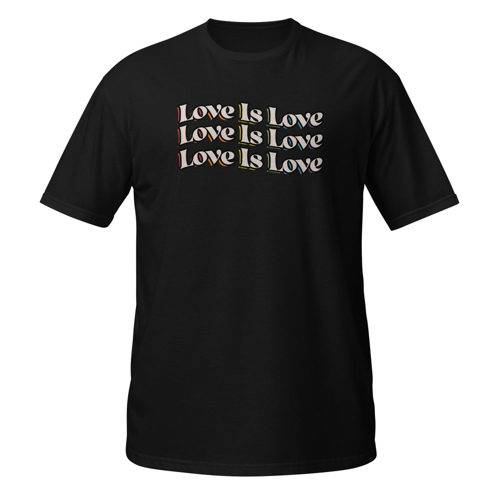 Love Is Love rainbow shadow tee, view 2 — Rose Gold Co