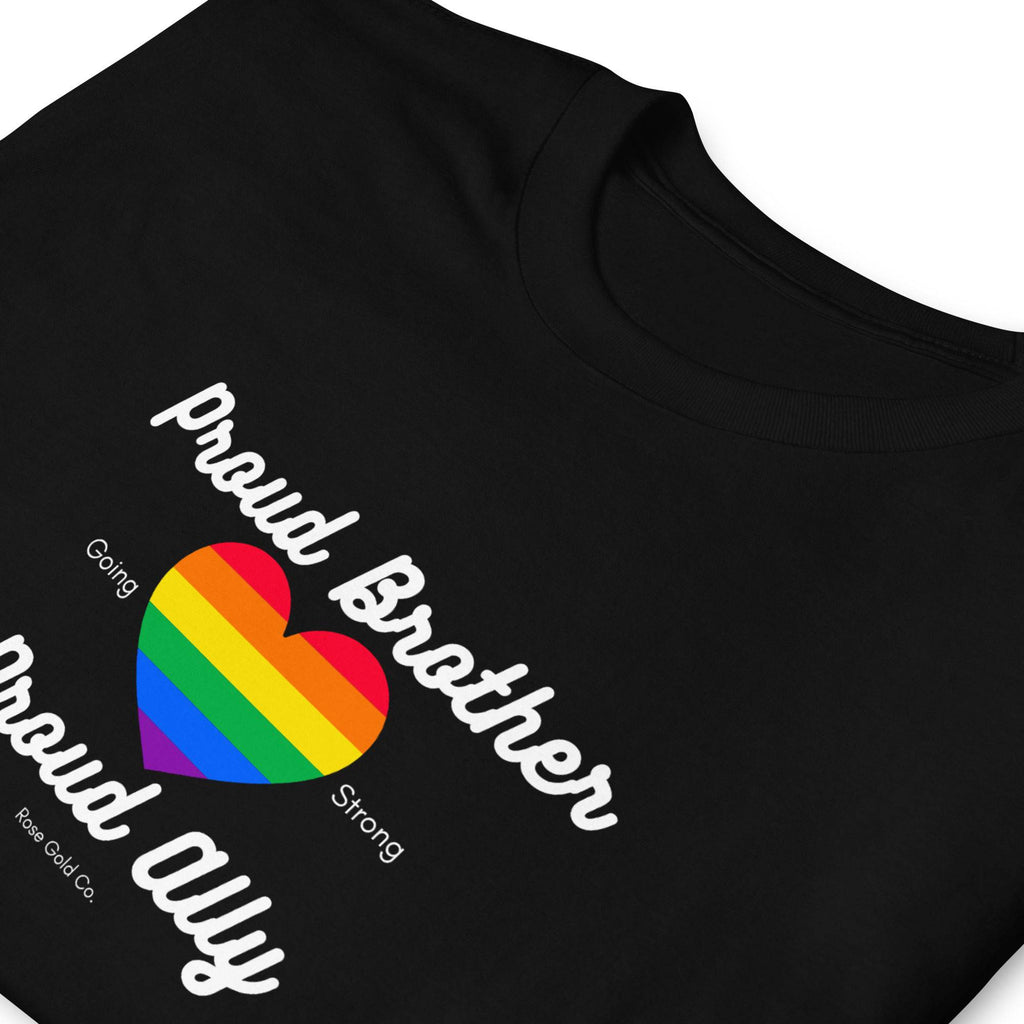 Proud Brother ally pride t-shirt, view 4 — Rose Gold Co