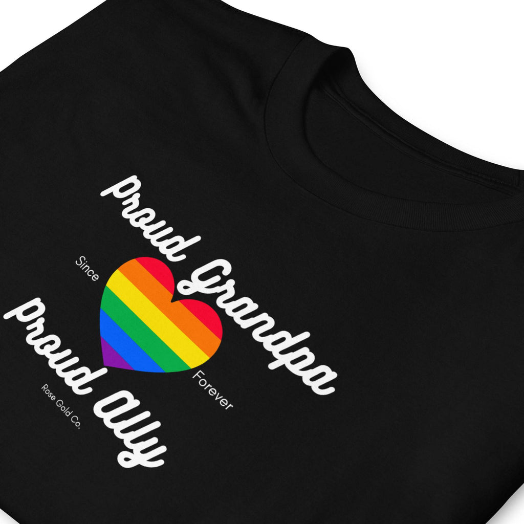 Proud Grandpa ally pride t-shirt, view 3 — Rose Gold Co