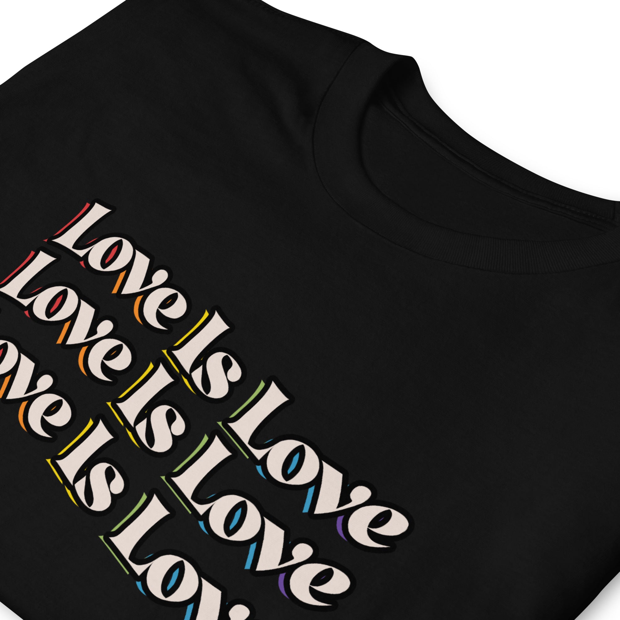 Love Is Love rainbow shadow tee, view 4 — Rose Gold Co