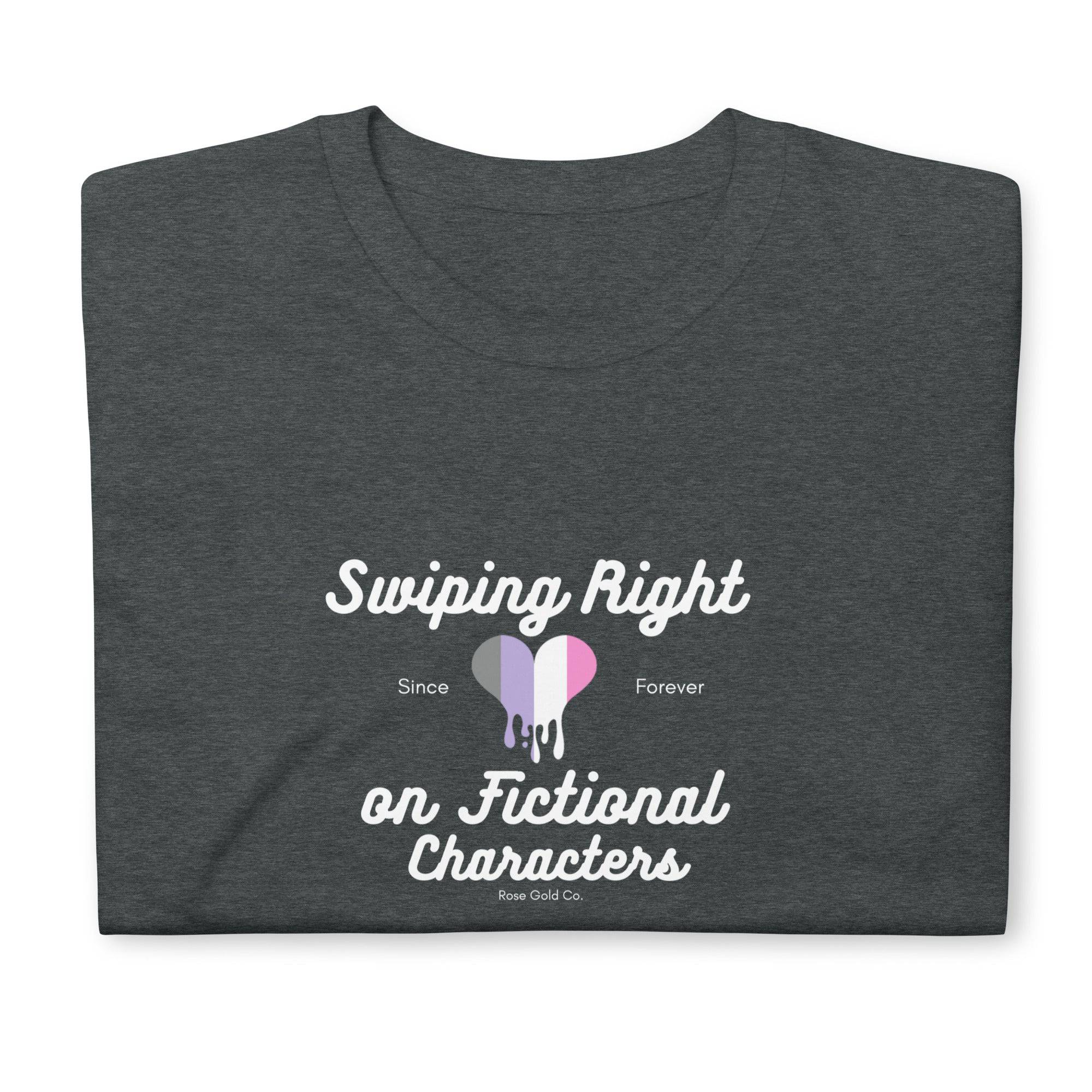 Cupioromantic fictional character t-shirt, view 6 — Rose Gold Co