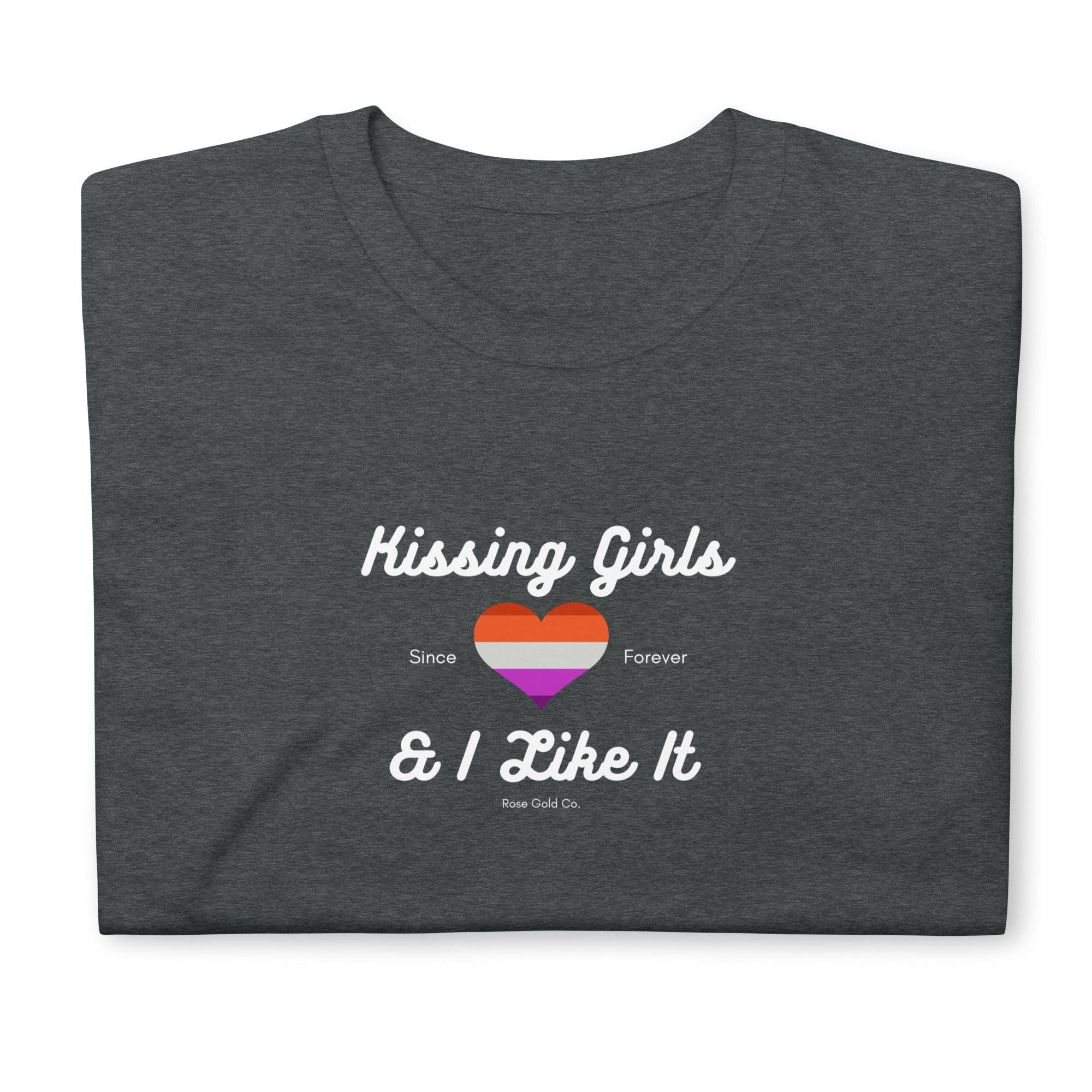 Kissing Girls and I Like It lesbian t-shirt, view 7 — Rose Gold Co