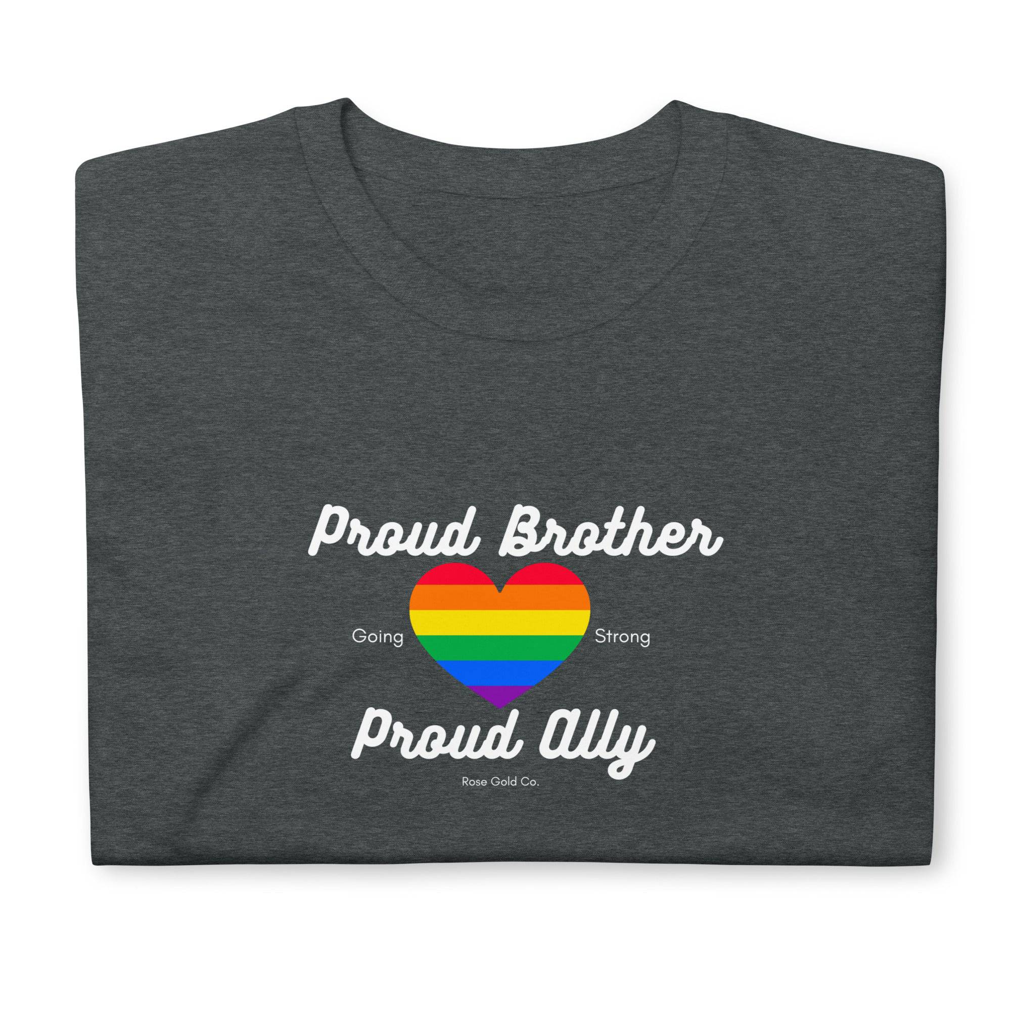 Proud Brother ally pride t-shirt, view 7 — Rose Gold Co