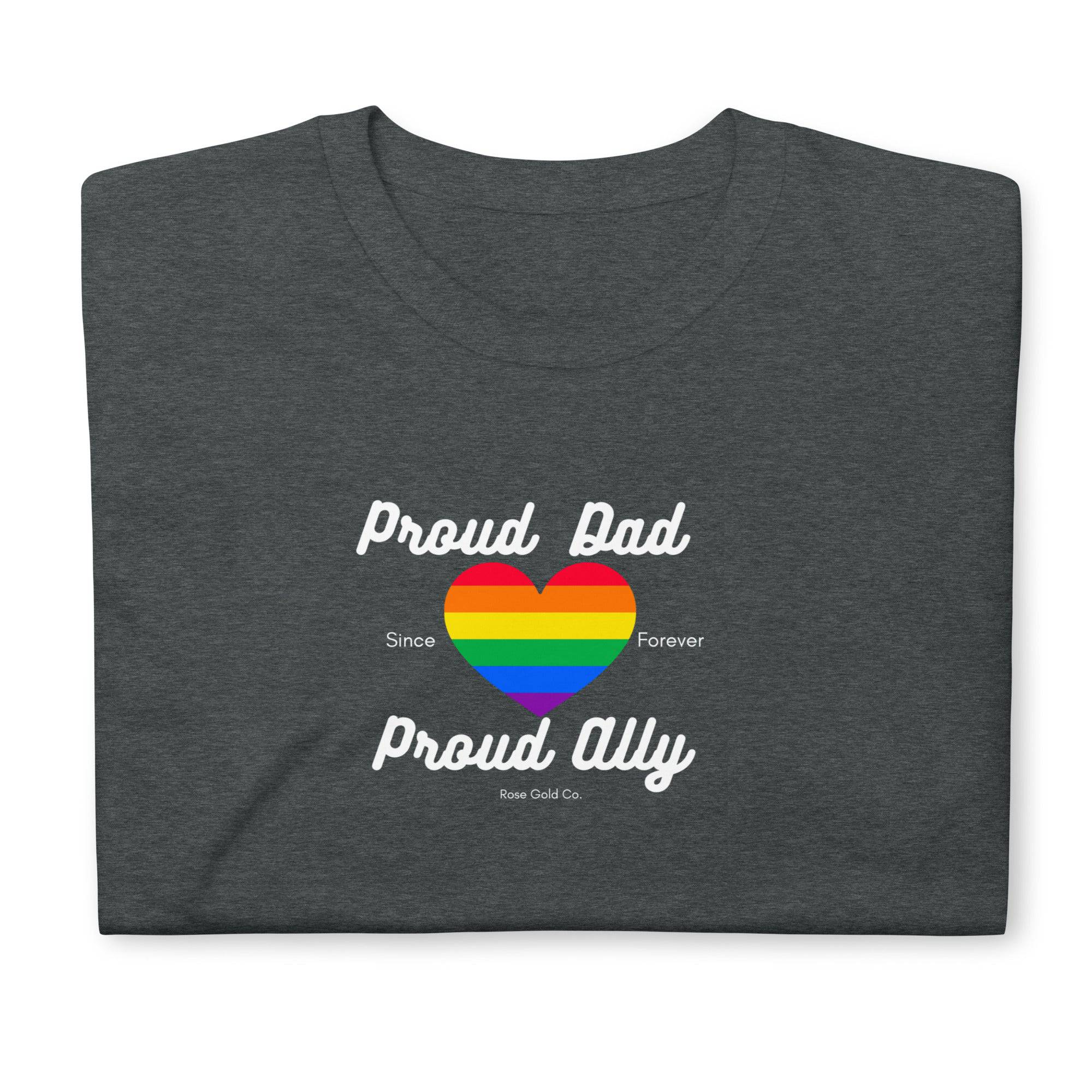Proud Dad ally pride unisex t-shirt, view 6 — Rose Gold Co