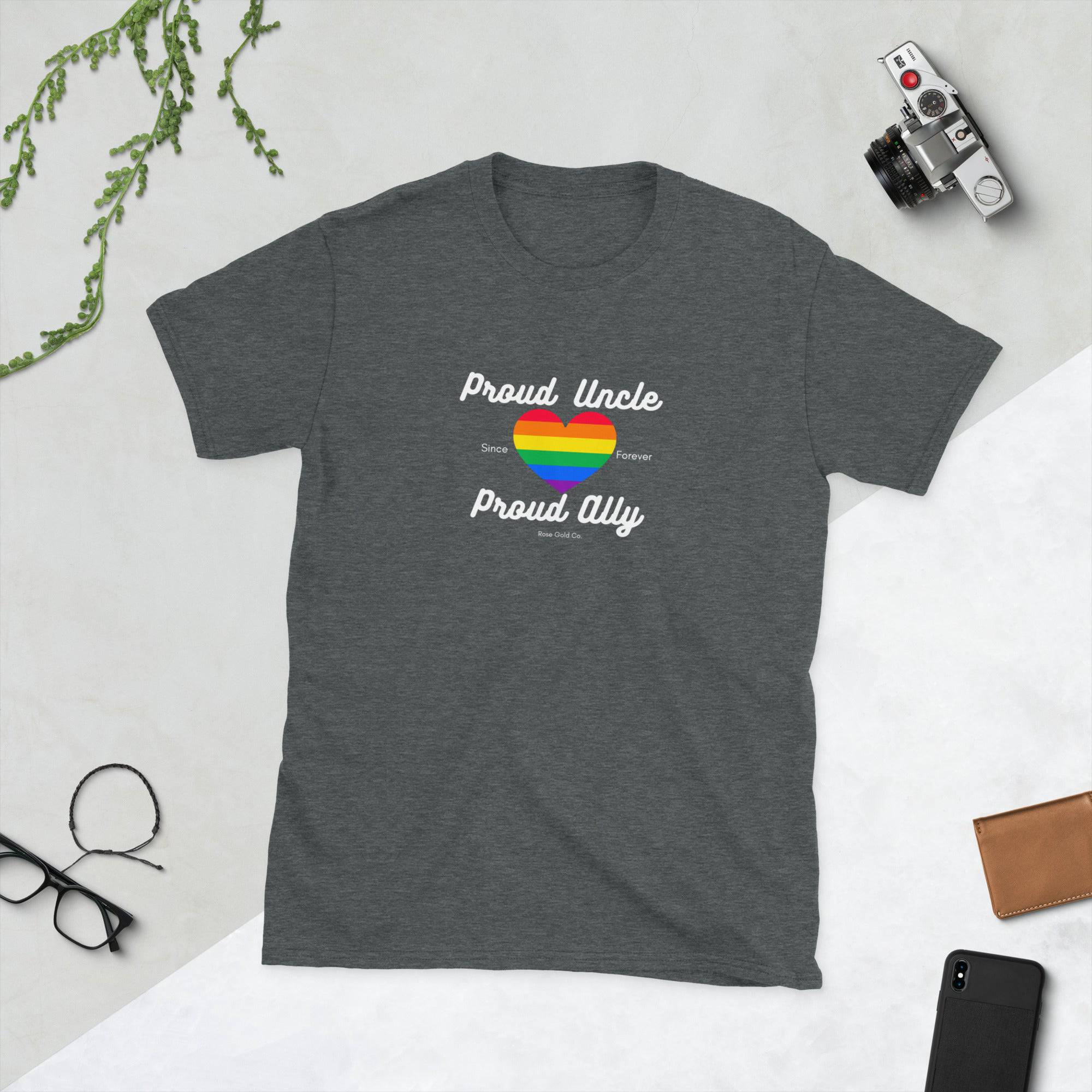 Proud Uncle ally pride t-shirt, view 6 — Rose Gold Co