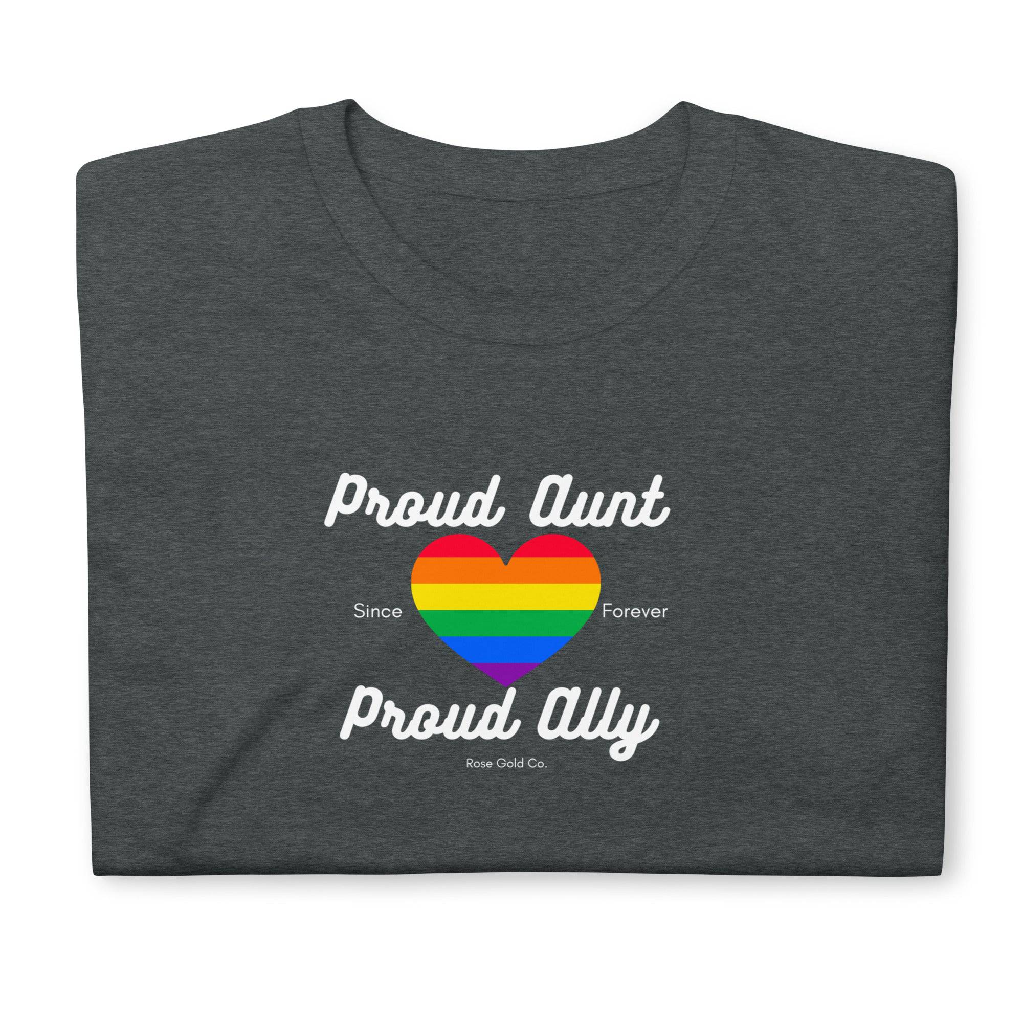 Proud Aunt ally pride t-shirt, view 7 — Rose Gold Co