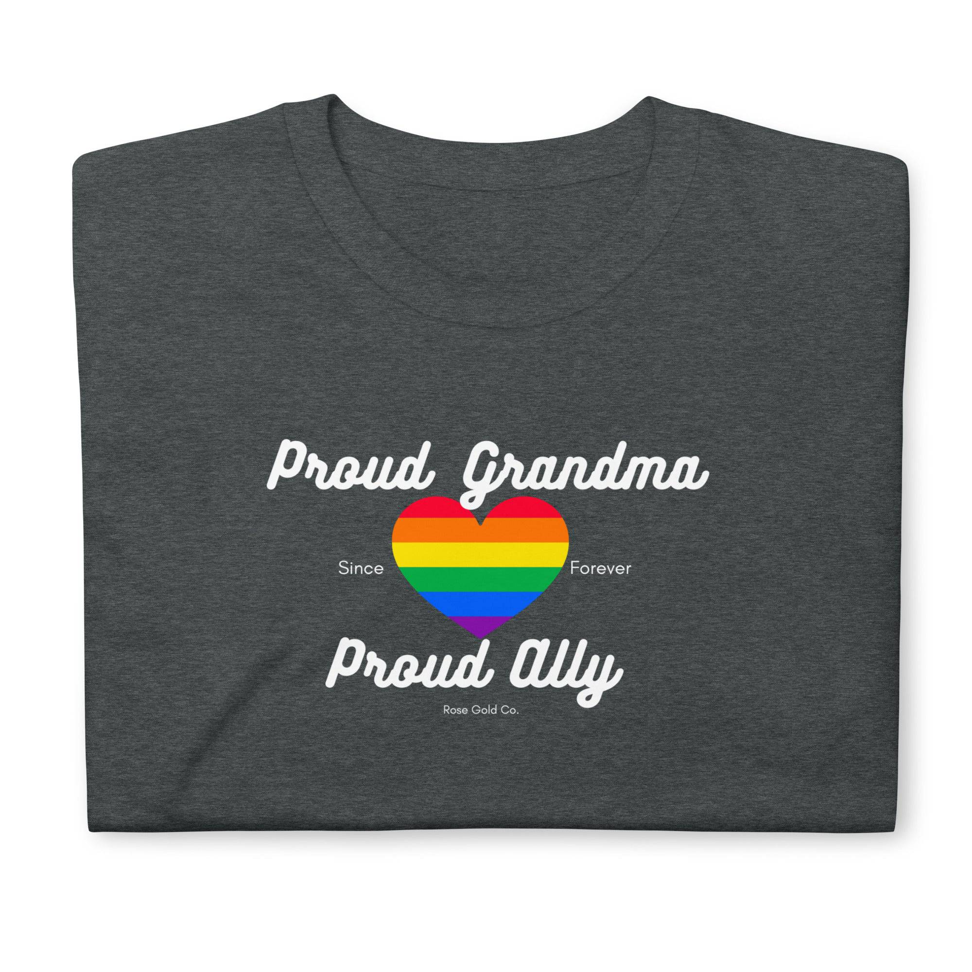 Proud Grandma ally pride t-shirt, view 6 — Rose Gold Co